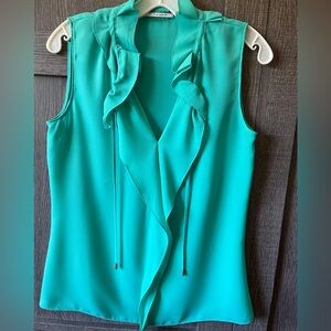 T. Tahari Ruffled Sleeveless Top